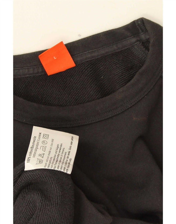 Hugo Boss Top grafico da uomo a maniche lunghe in cotone grigio grande