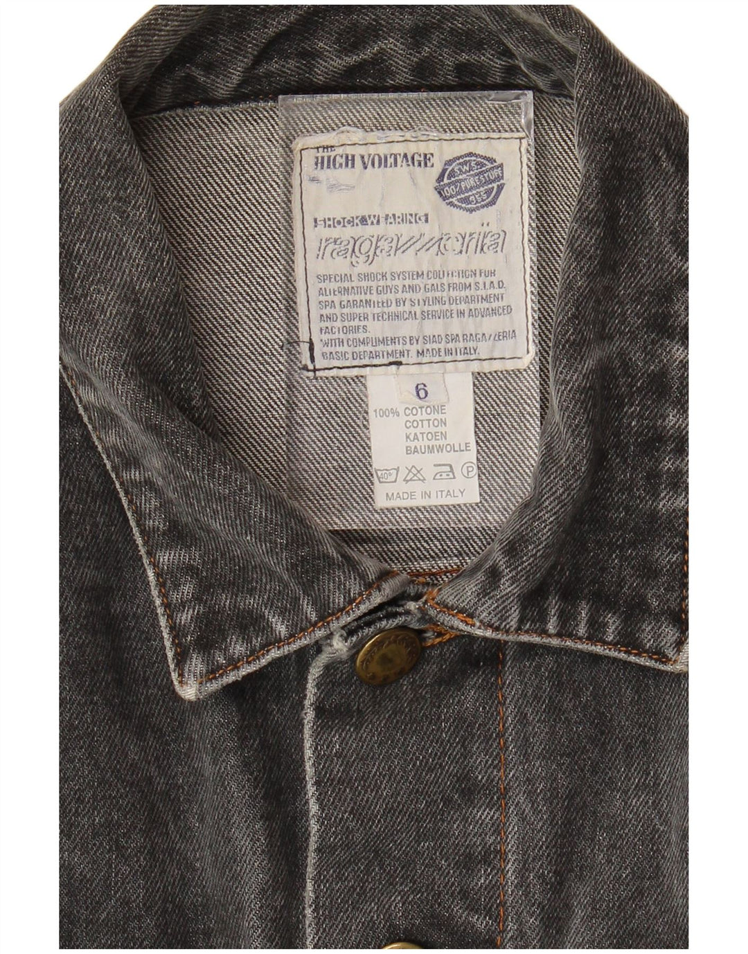Giacca di jeans da uomo VINTAGE UK 38 Cotone grigio medio