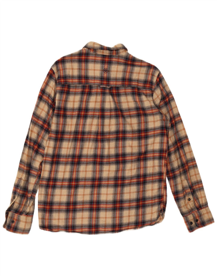 Camicia da uomo in flanella Fat Face piccola in cotone a quadri beige