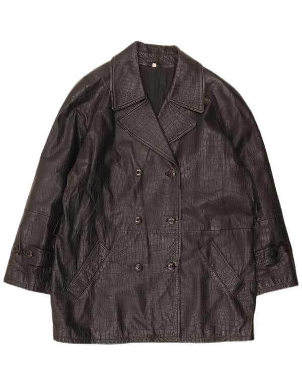 Cappotto Doppiopetto Donna Conbipel IT 40 Small Nero Stampa Animalier