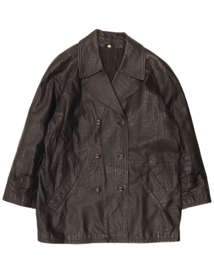 Cappotto Doppiopetto Donna Conbipel IT 40 Small Nero Stampa Animalier
