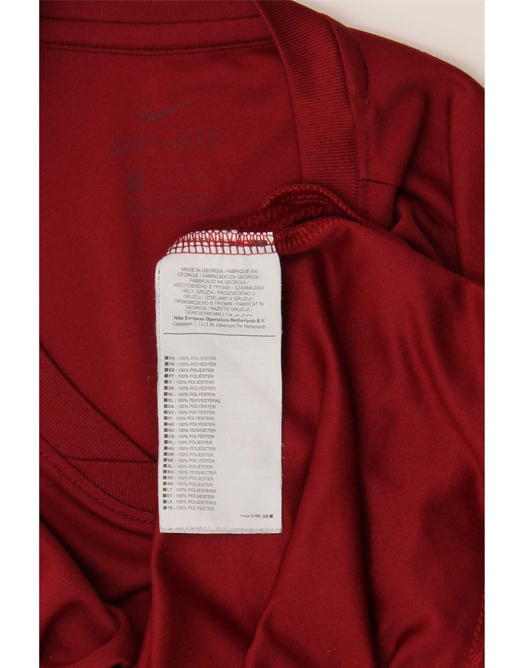 T-shirt Nike Dri Fit da uomo XL Borgogna in poliestere