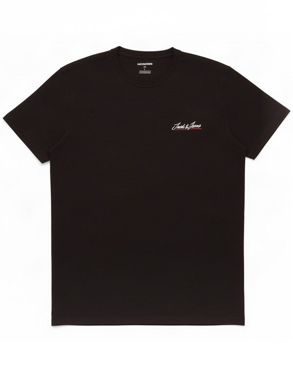 Jack & Jones T-shirt da uomo grande nera in cotone