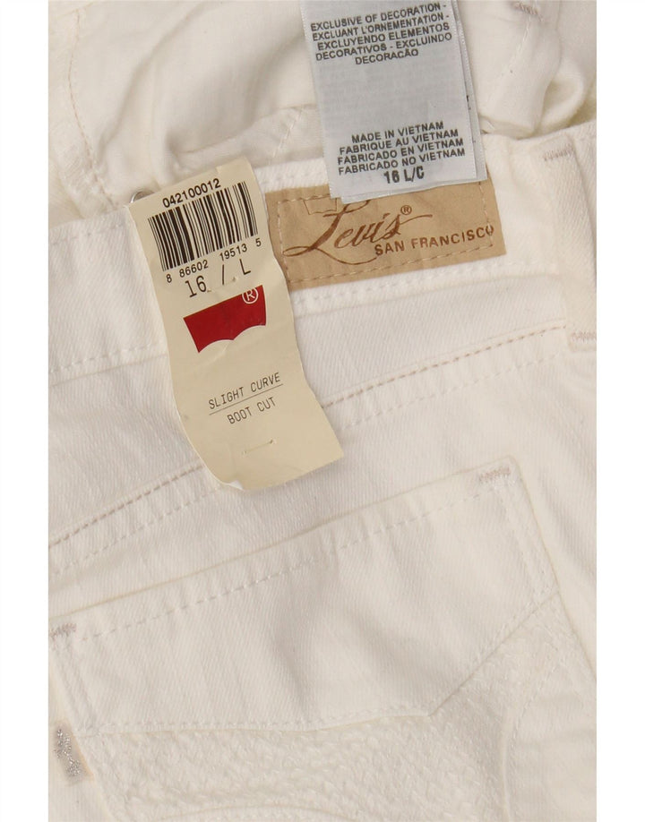 Levi's Jeans bootcut da donna con curvatura leggera US 16 2XL W36 L33 Cotone bianco