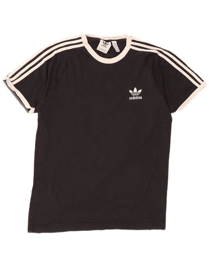 T-shirt Adidas da uomo Top media in cotone nero