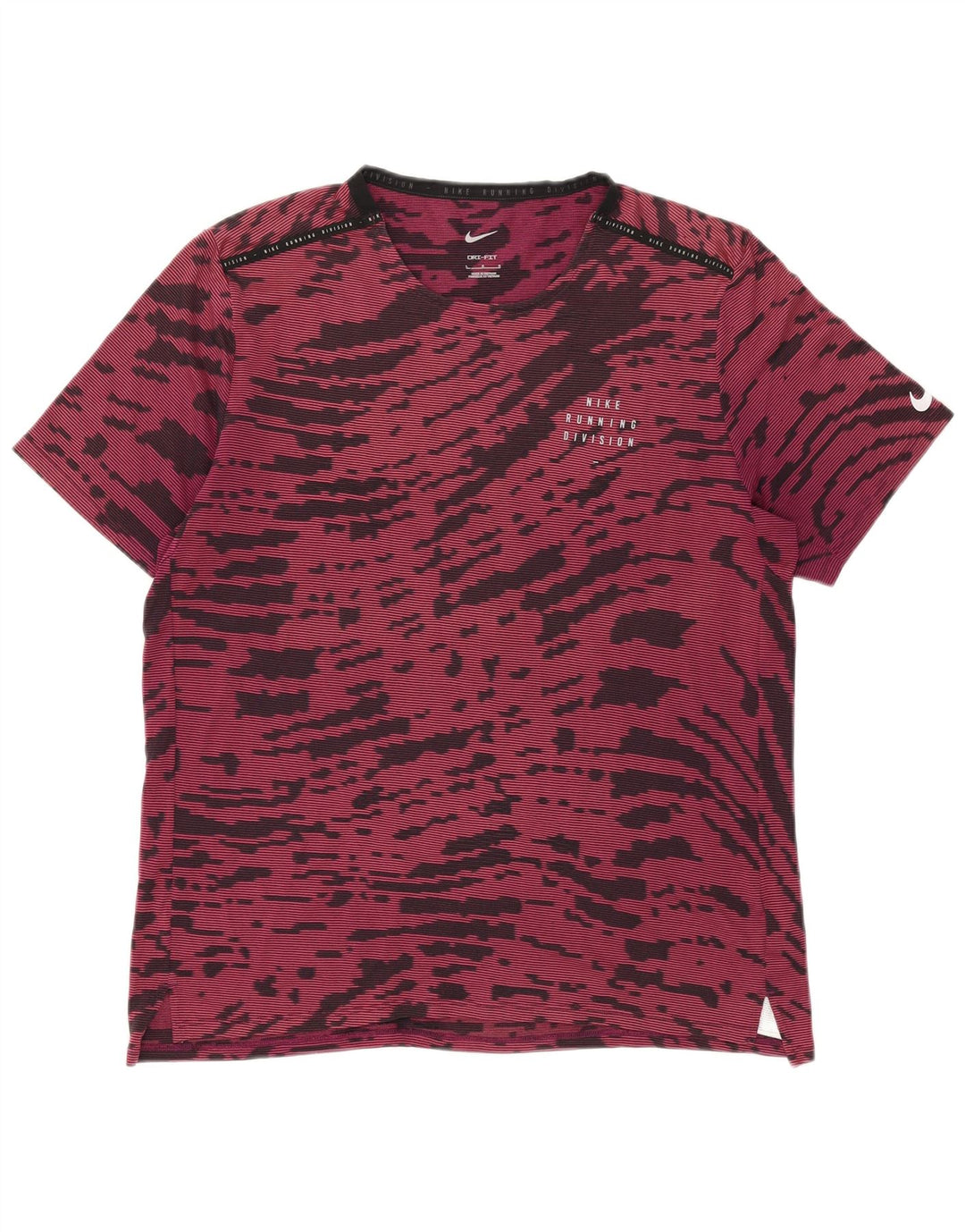 T-shirt Nike da uomo Dri Fit, grande, in poliestere tie-dye bordeaux