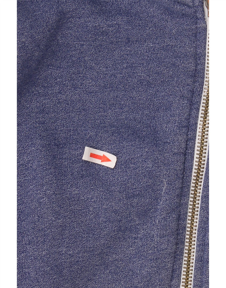 Maglione con cappuccio e zip grafica da uomo SUPERDRY piccolo in cotone blu