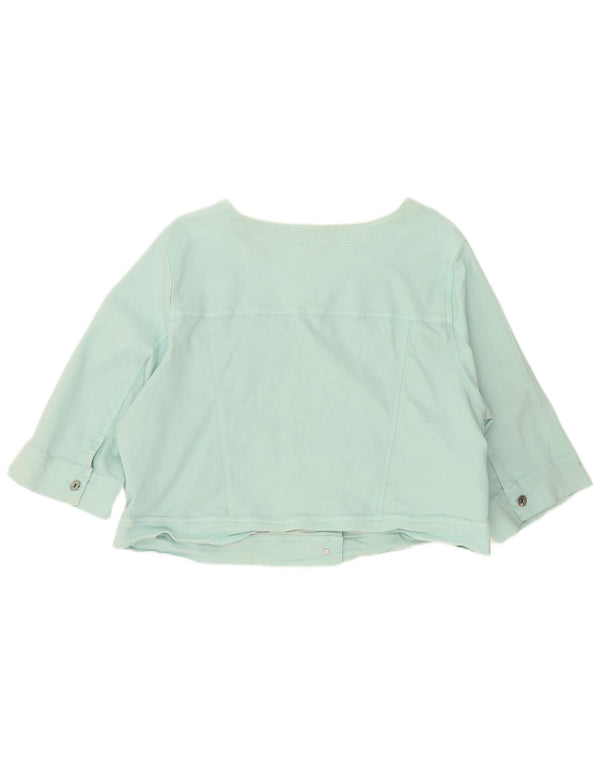 Giacca in denim con maniche a 3/4 corta Marks & Spencer da donna UK 22 3XL Turchese