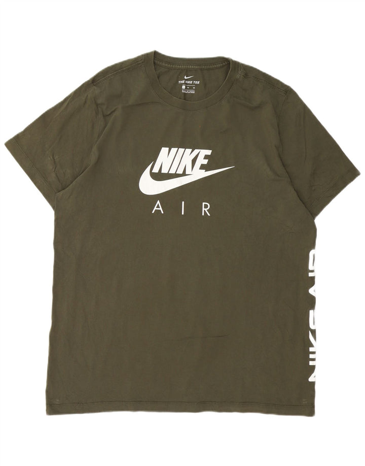 T-shirt grafica da uomo Nike Top XL in cotone verde