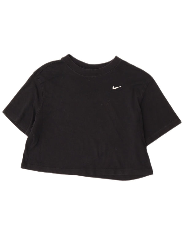 T-shirt corta oversize da donna Nike UK 6 XS cotone nero