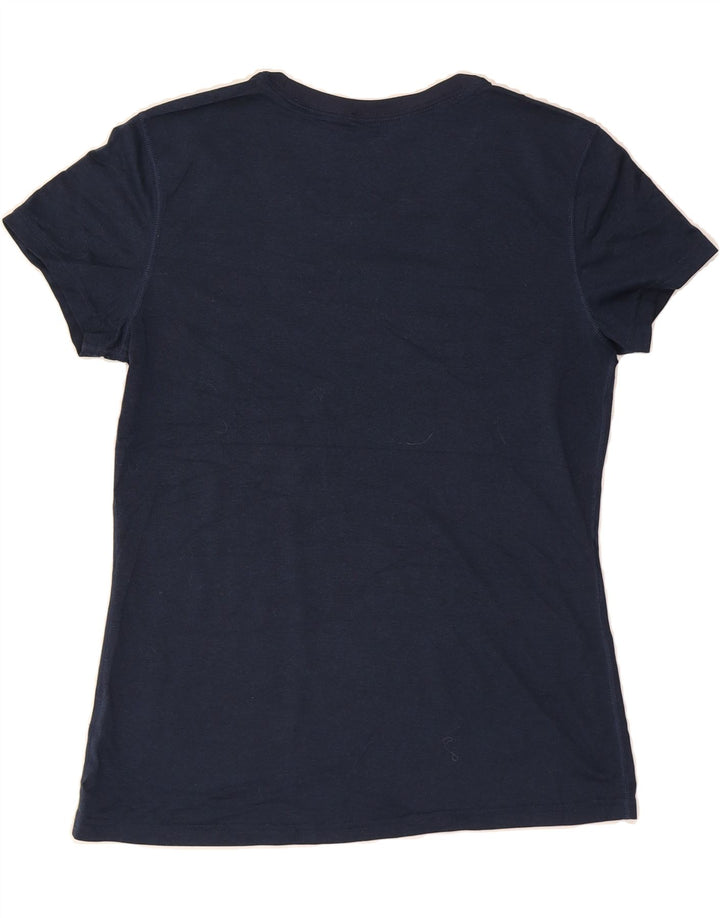 NIKE Womens Dri Fit Graphic T-Shirt Top UK 14 Medium Navy Blue Polyester Vintage Nike and Second-Hand Nike from Messina Hembry 