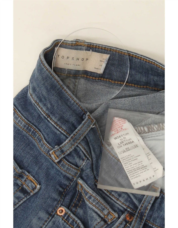Jeans svasati Jamie da donna Topshop W24 L28 cotone blu