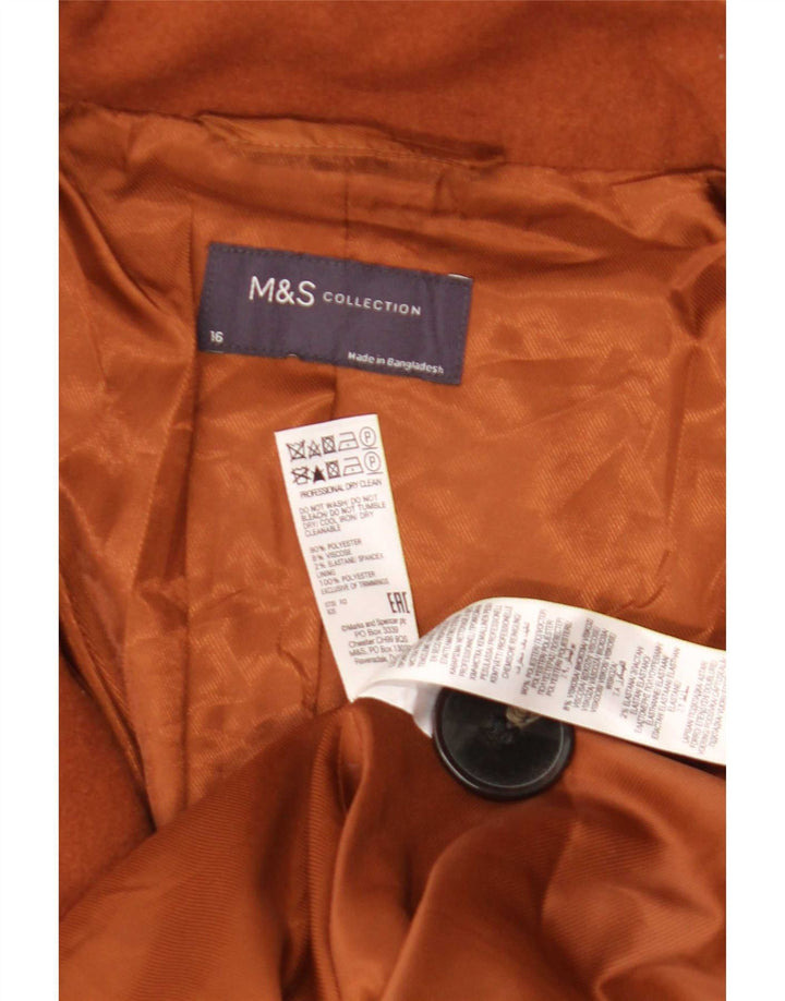 Cappotto da donna Marks & Spencer UK 16 grande poliestere marrone