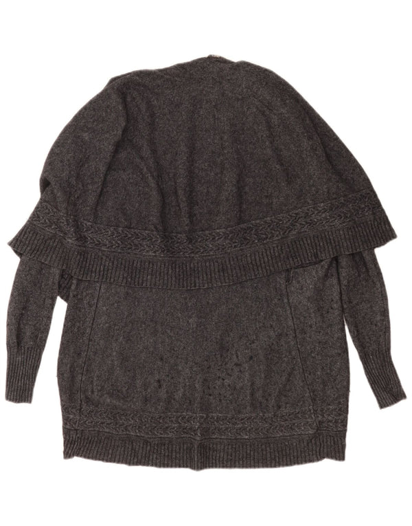 Maglione cardigan lungo da donna Jigsaw UK 10 piccolo grigio lana