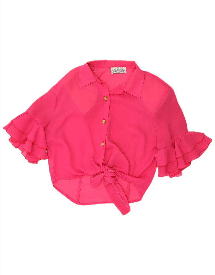 ACCORDO Camicia a maniche corte da donna Camicetta UK 12 Poliestere rosa medio