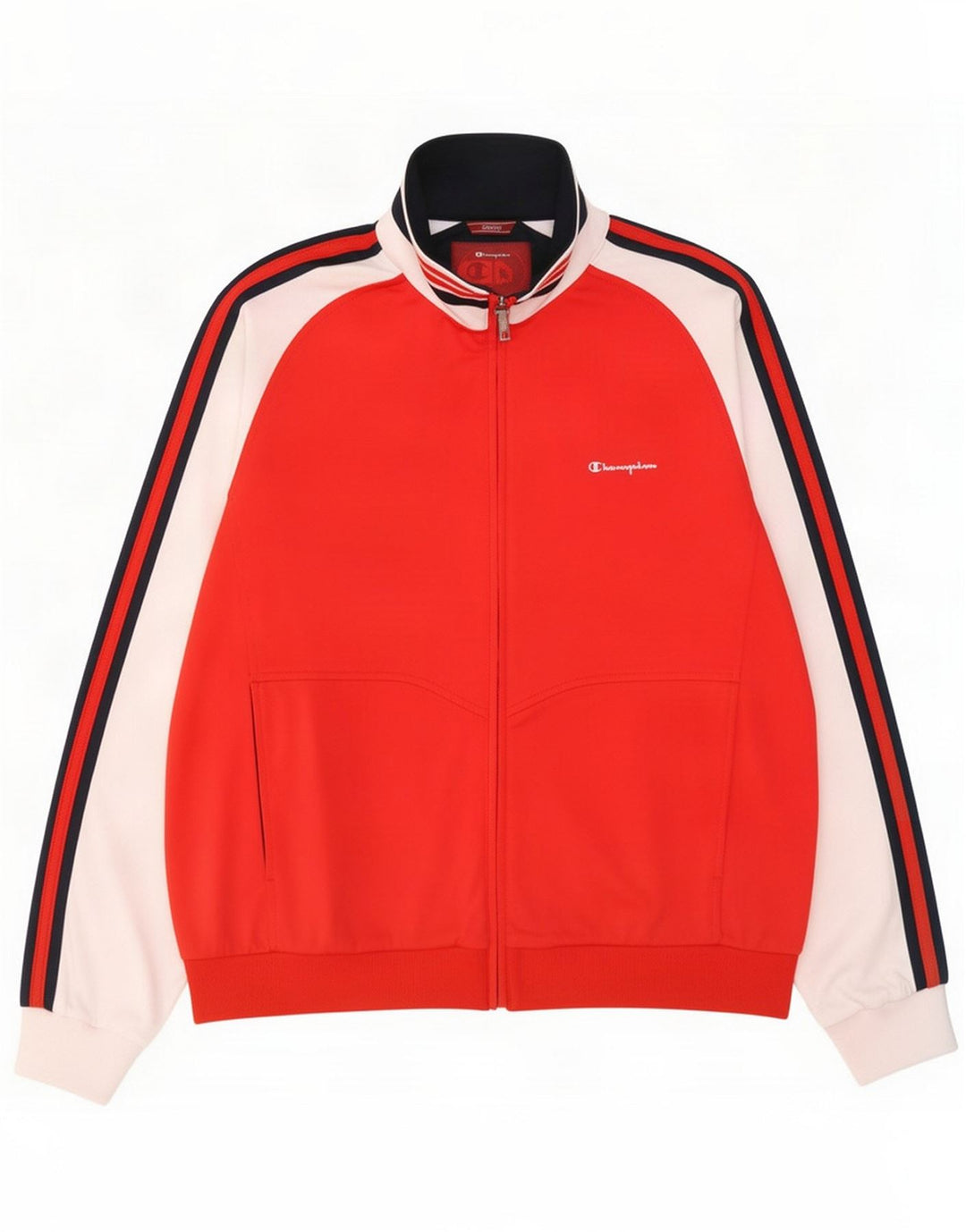 Champion Giacca da uomo da tuta grande rossa in poliestere color block