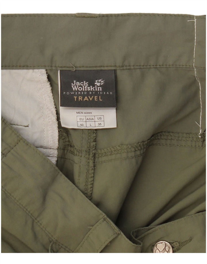 JACK WOLFSKIN Pantaloni cargo dritti da viaggio da uomo grandi W34 L30 kaki