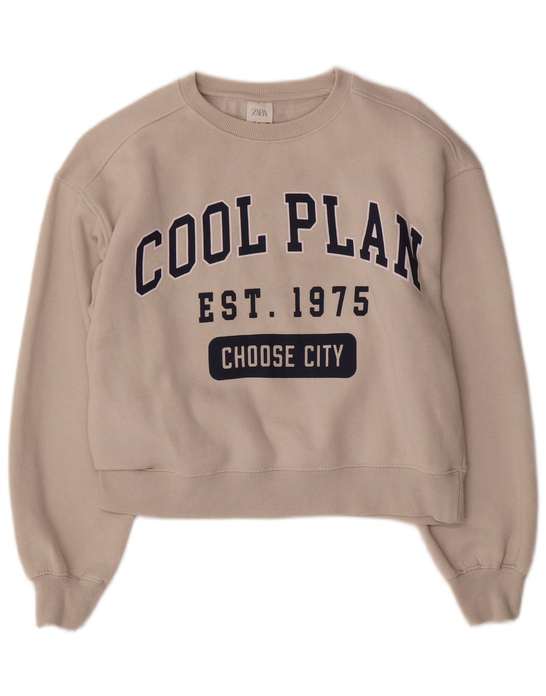 Felpa con grafica corta Zara per ragazze 13-14 anni bianca