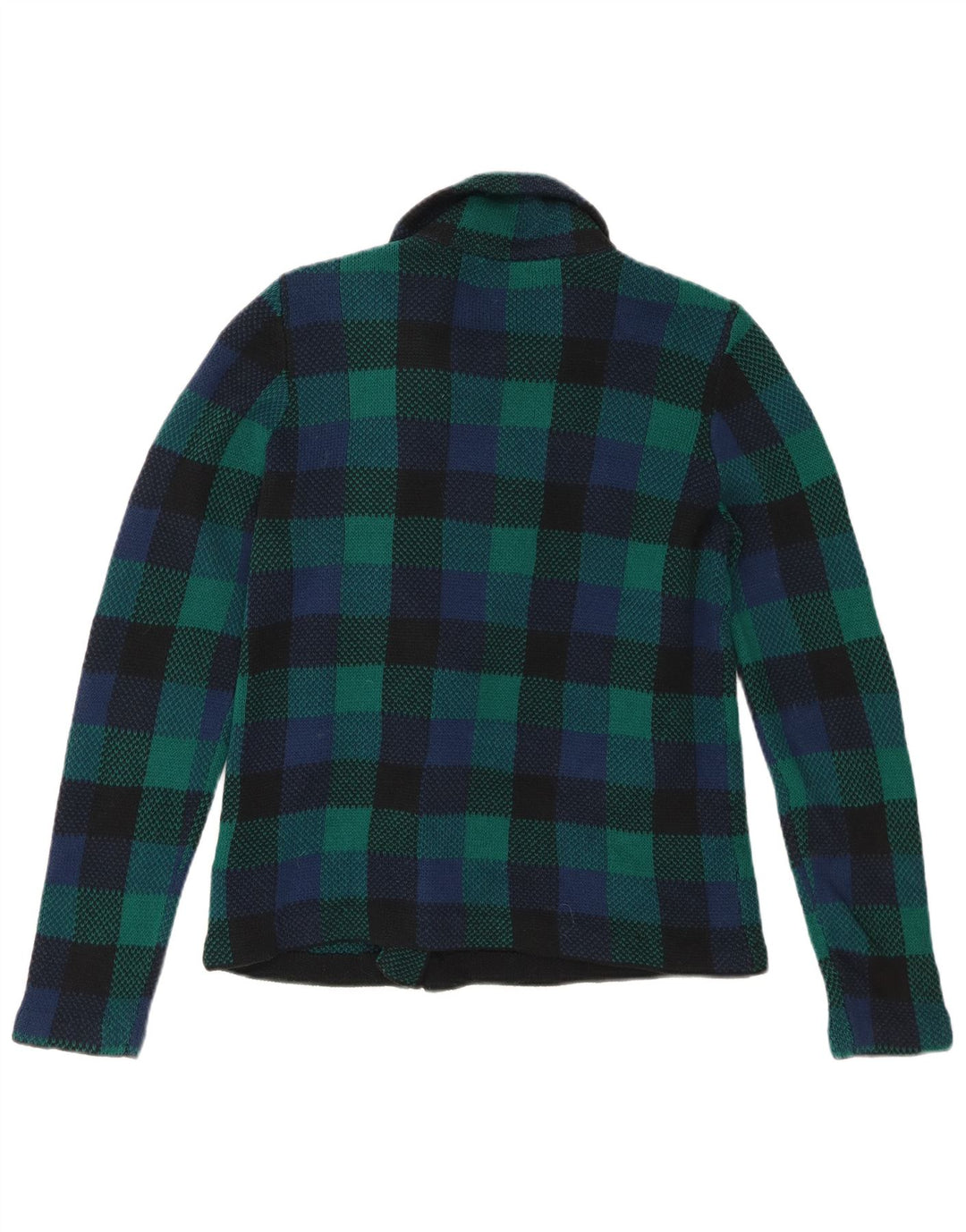 Maglione cardigan da donna Chaps UK 14 Cotone a quadri verde medio