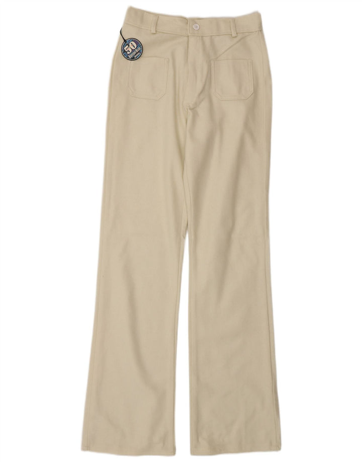 Pantaloni casual bootcut da donna vintage IT 40 piccoli W26 L34 Beige