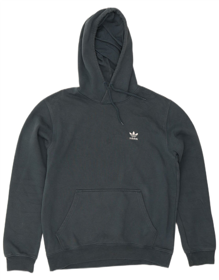 Felpa con cappuccio da uomo Adidas in cotone verde medio