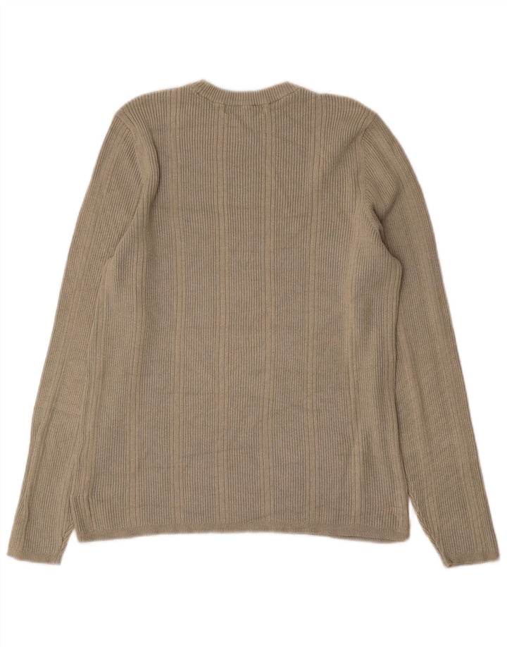 Marks & Spencer Top da donna a maniche lunghe UK 16 Large in viscosa kaki