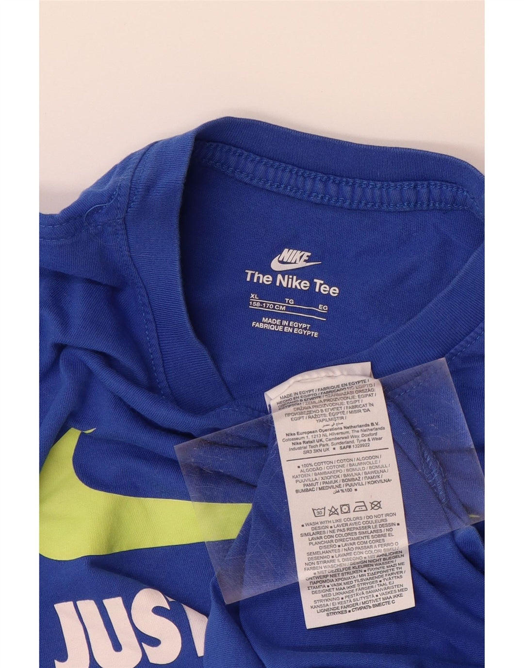 T-shirt grafica NIKE da bambino 13-14 anni XL in cotone blu