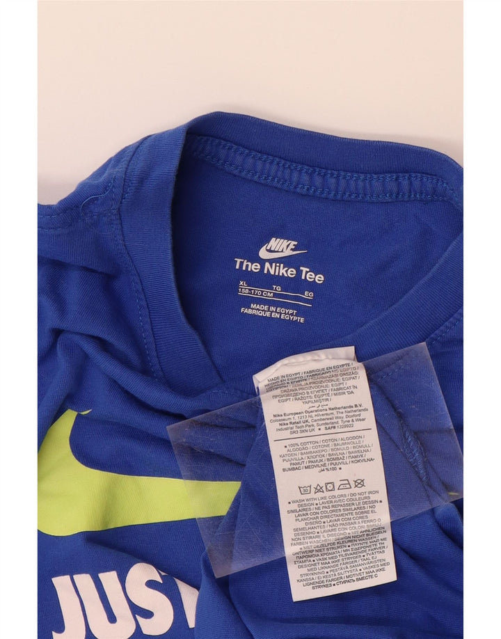 T-shirt grafica NIKE da bambino 13-14 anni XL in cotone blu