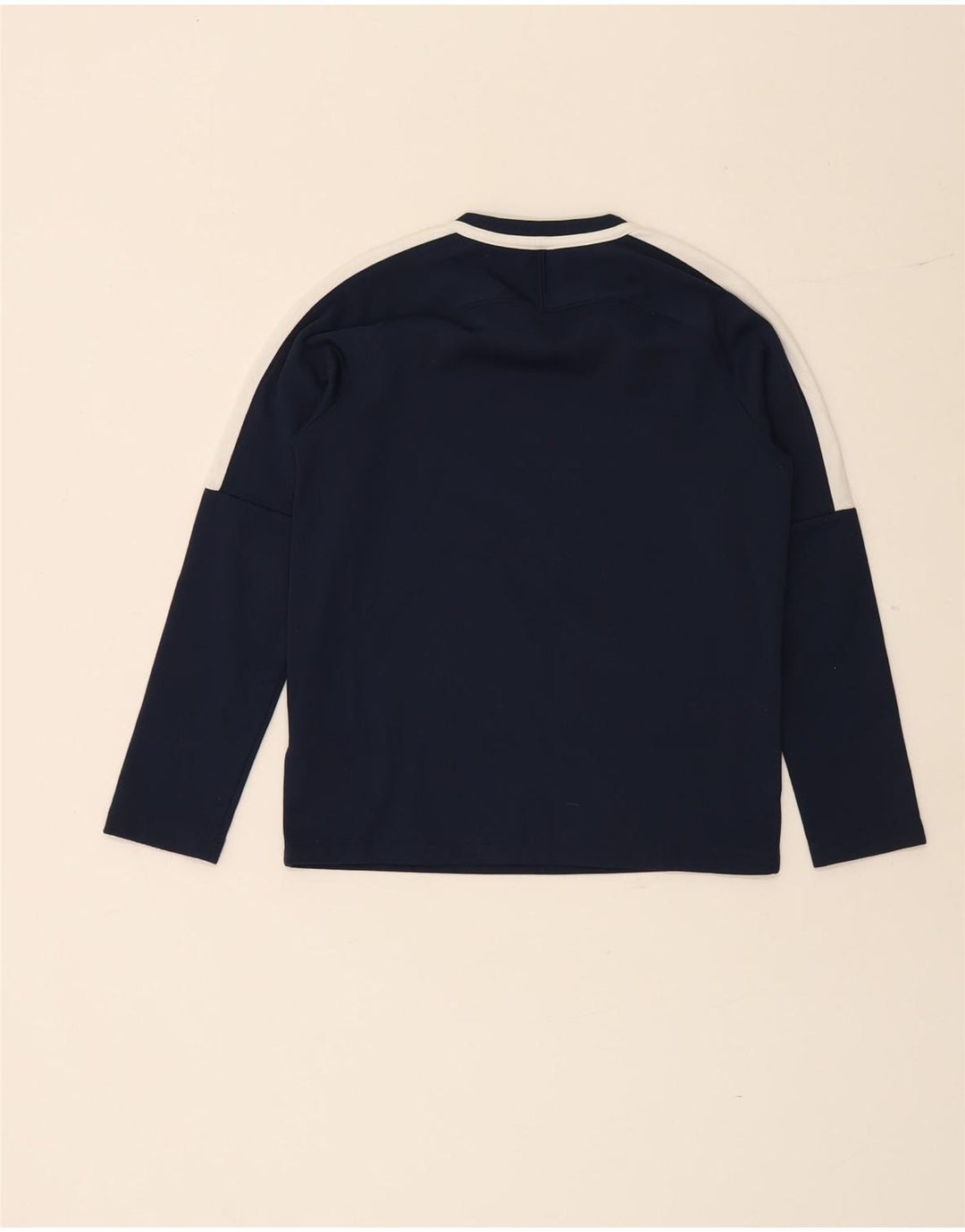 Top Nike Dri Fit da ragazzo a manica lunga 10-11 anni, poliestere blu navy medio