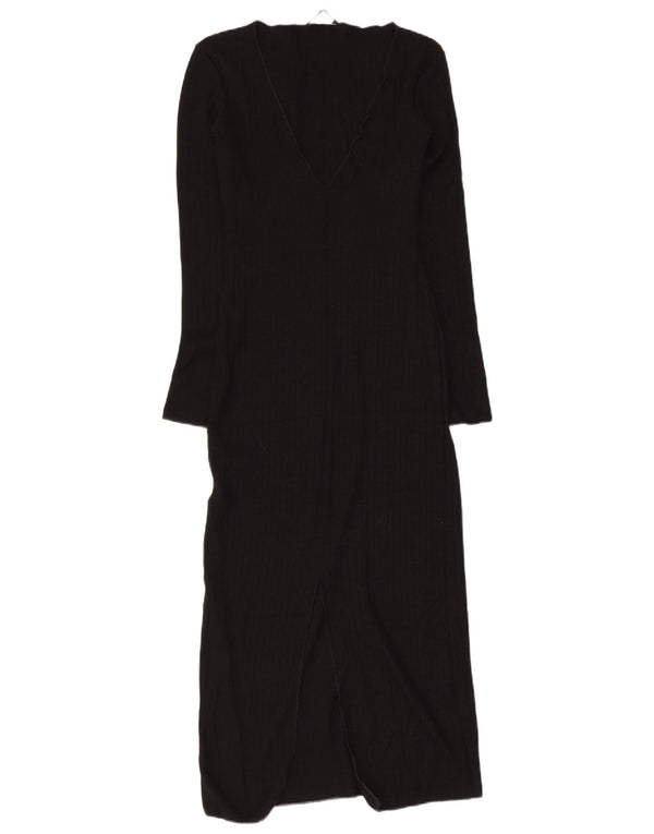 Abito maglione a maniche lunghe da donna Zara UK 8 Small in viscosa nera