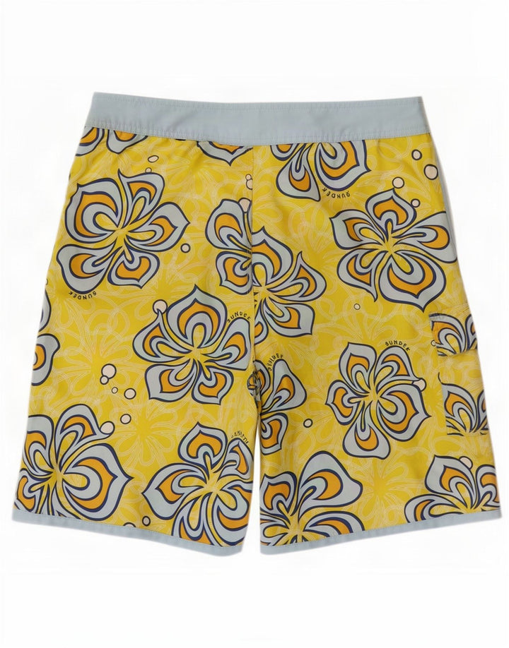 Pantaloncini da bagno da uomo Sundek Poliestere floreale giallo medio