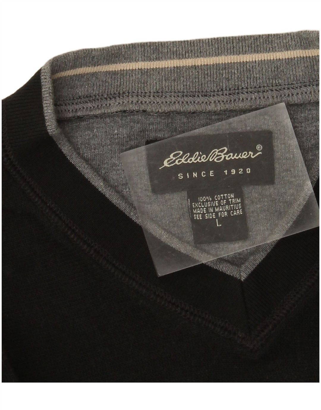Eddie Bauer Felpa da uomo Maglione grande cotone nero