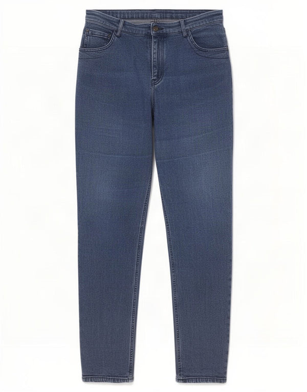 Jeans slim a vita alta da donna Marks & Spencer UK 20 2XL W38 L30 cotone blu