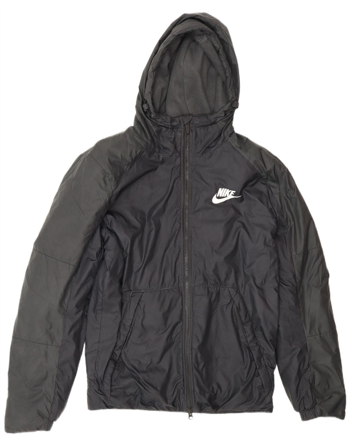 Giacca a vento con cappuccio da uomo Nike UK 36 Small Nero Poliestere
