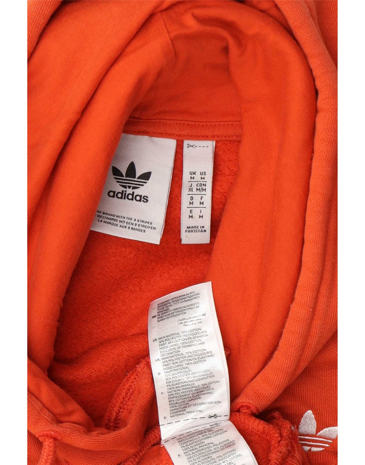 Felpa con cappuccio da uomo Adidas, cotone arancione medio