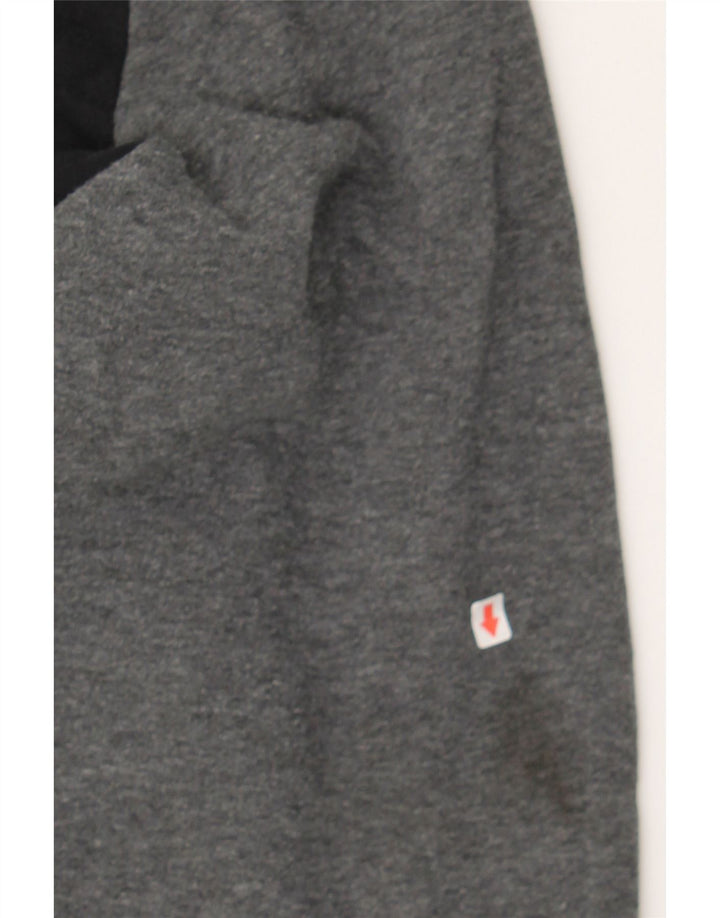 REEBOK Mens Graphic Hoodie Jumper Medium Black Colourblock Cotton Vintage Reebok and Second-Hand Reebok from Messina Hembry 