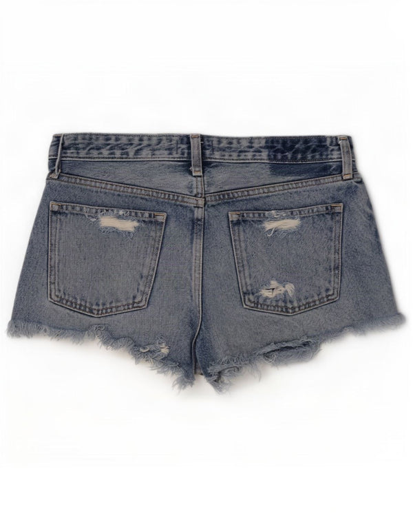 Pantaloncini di jeans super bassi da donna Abercrombie & Fitch US 6 medi W30 blu