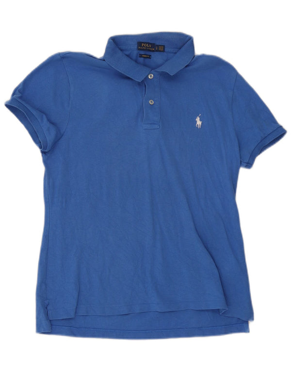Camicia Polo Ralph Lauren da donna skinny fit UK 14 grande cotone blu