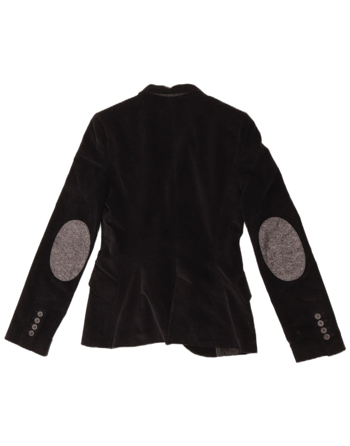 Giacca blazer in velluto a 1 bottone da donna Zara UK 6 XS nera