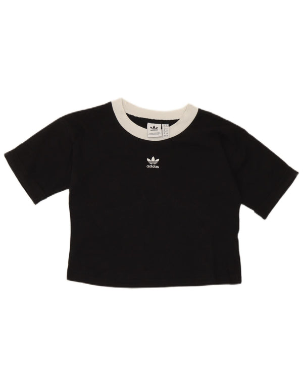 Maglietta corta da donna Adidas UK 8 Small Black Colourblock