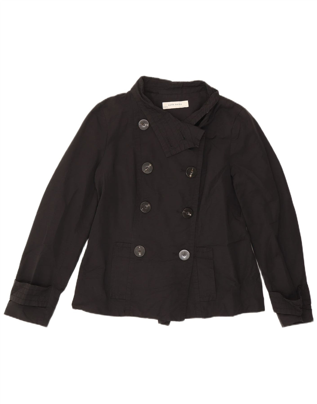 Cappotto corto da marinaio corto da donna Zara UK 18 XL cotone nero
