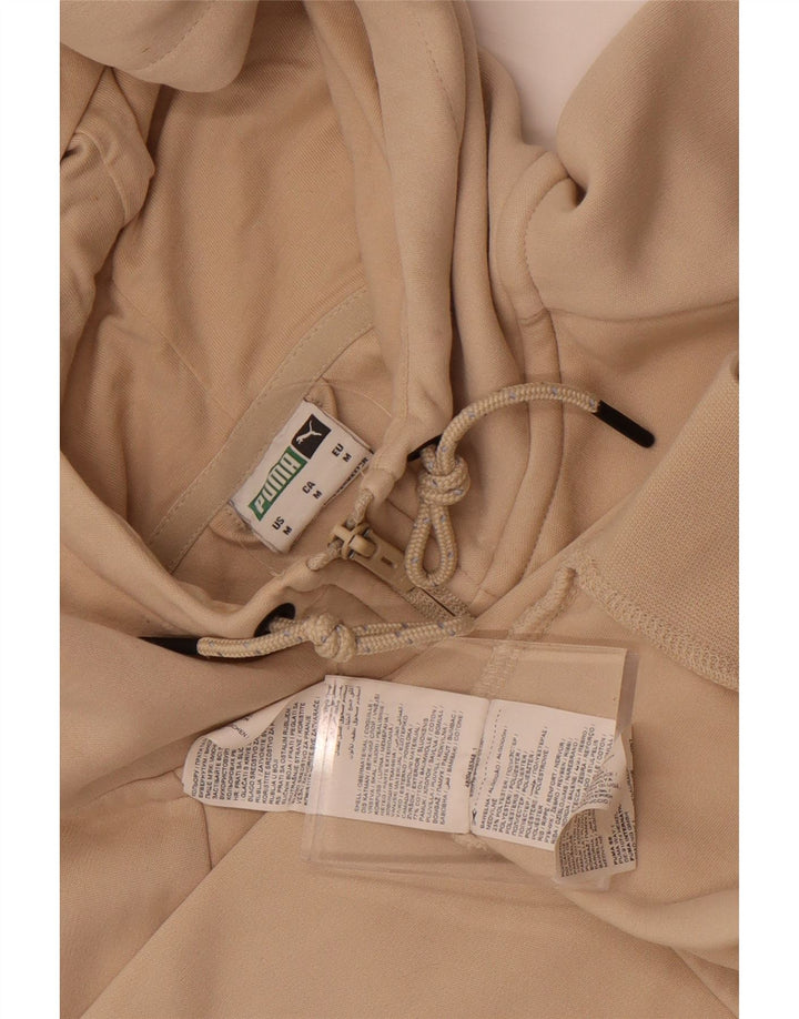 Felpa con cappuccio e zip da uomo Puma in cotone beige medio