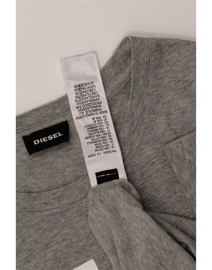 T-shirt grafica da uomo Diesel Top grande in cotone grigio