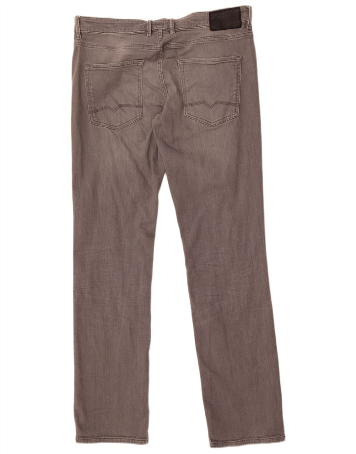 Jeans dritti da uomo vestibilità regolare Hugo Boss W36 L34 cotone grigio