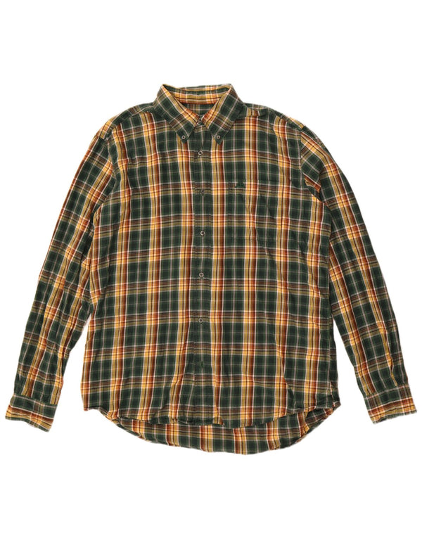 Camicia Kappa da uomo in flanella XL verde a quadri in cotone