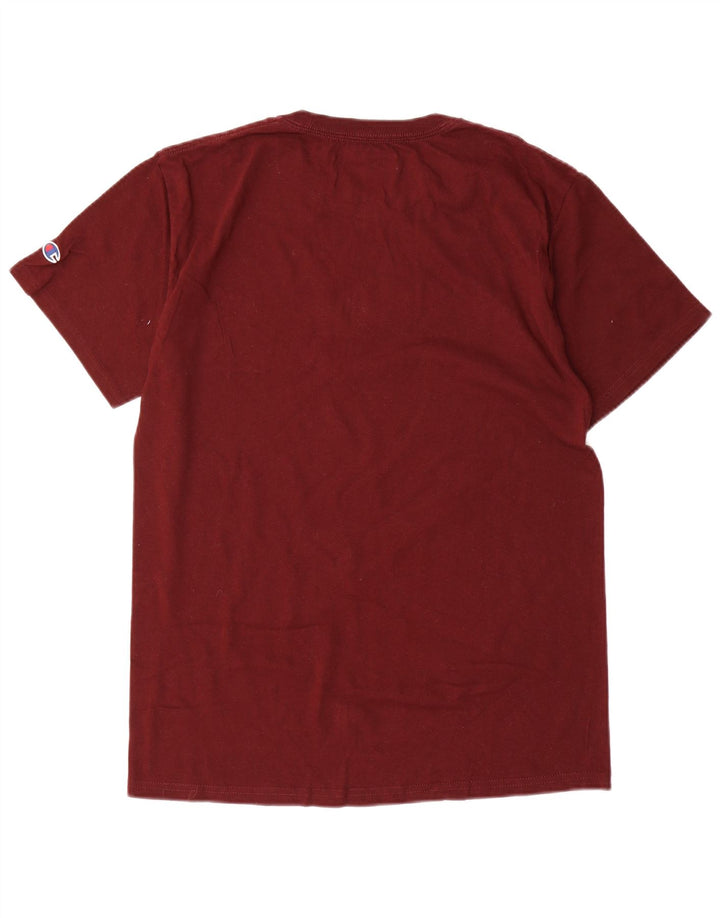 T-shirt grafica standard da uomo Champion Harvard, top in cotone marrone rossiccio medio