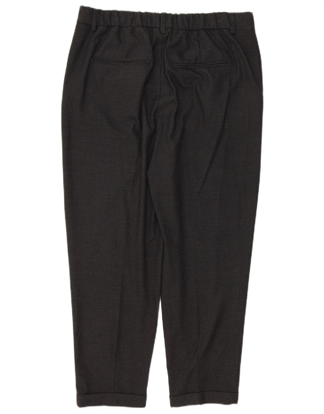 ZARA Womens Pegged Cropped Trousers Medium W36 L24 Black Check