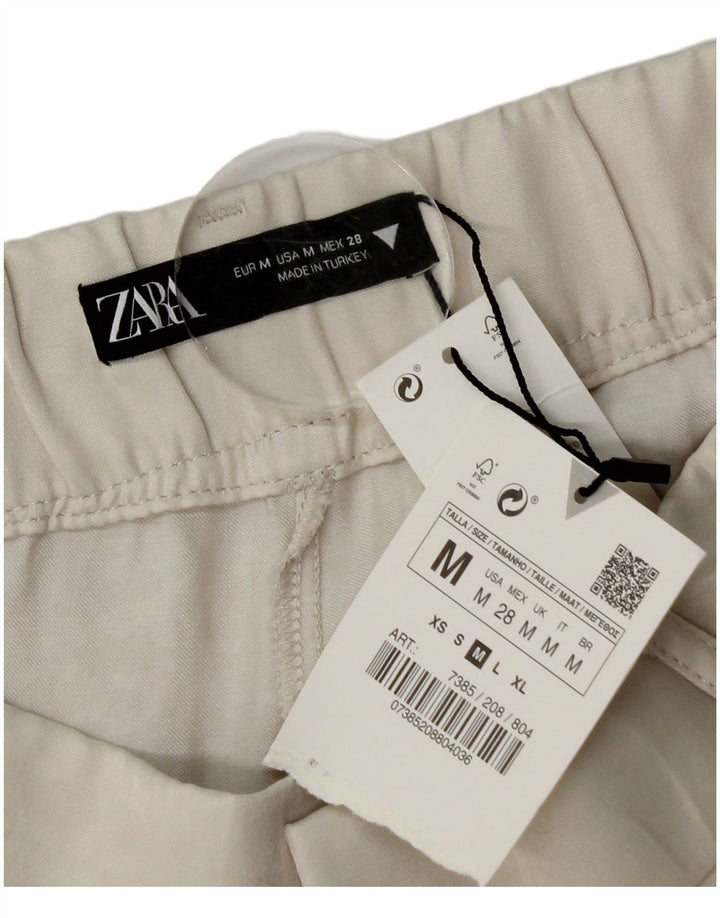 Pantaloncini chino con pegging da donna Zara medi W28 in viscosa bianco sporco