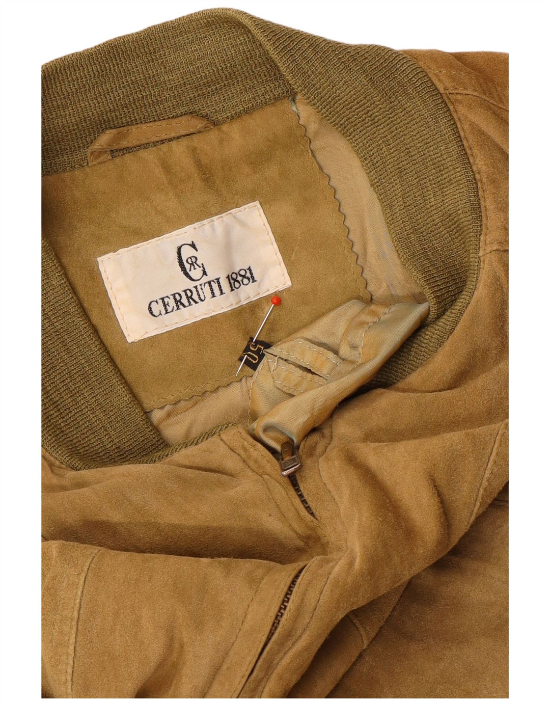 Giubbotto bomber da uomo in pelle scamosciata Cerruti 1881 IT 50 Large Marrone