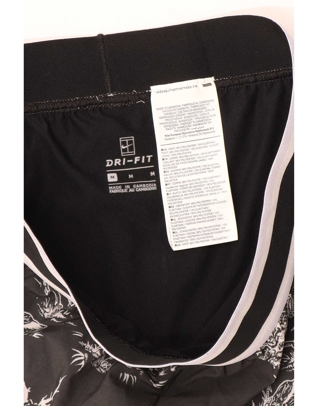 Pantaloncini sportivi Nike Dri Fit Graphic da donna UK 14 medio nero poliestere